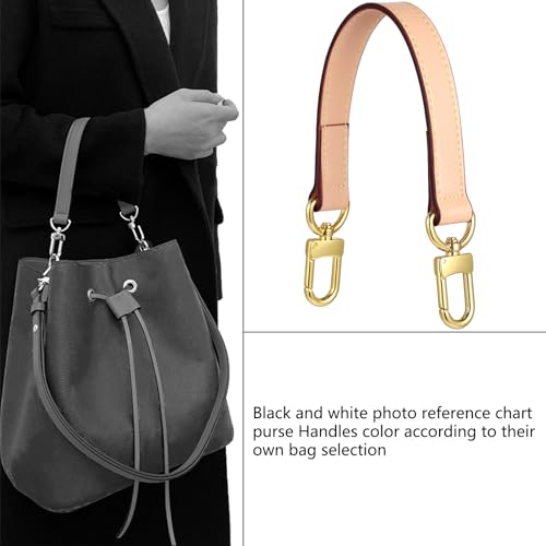 Genuine leather purse Handle compatible with Neonoe for Metis Noe BB NM Beaubourg Hobo - color: Beige-purse Handles