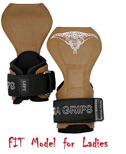 Cobra Grips Weight Lifting Gloves with Adjustable Neoprene Padded Wrist Wraps - Heavy Duty Alternative to Power Lifting Hooks for Deadlifts - color: FIT Brown Rubber, size: 4.25 - 7.0"