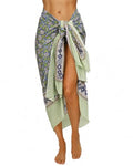 100% Cotton Hand Block Print Pareo Sarong Swimsuit Wrap Skirt Cover Up Long Women’s Apparel Fabric Beach Bikni (73" x 44") - color: Firozi 2