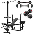 Z3 900LBS Olympic Weight Bench Set with Leg Extension, 9 in 1 Workout Press with Preacher Curl Pad and LAT Pulldown, Strength Training Bench for Home Gym - color: Bench and 76LB Dumbbells