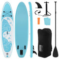 KOTEK 10FT/11FT Inflatable Paddle Board, SUP Paddleboard with Hand Pump, Safety Leash, Repair Kit, Carry Bag, Non-Slip EVA Deck, Stand Up Paddle Board for Youth & Adults - size: 11 FT, style: Light Blue Wave