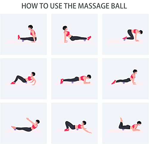 Hard Peanut Massage Ball, Double Lacrosse Massage Ball. Deep Tissue Massager Mobility Roller for Physical Therapy Myofascial Release Trigger Point Muscle Relax Pain Relief Acupressure (Purple) - color: Purple