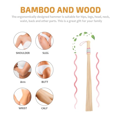 FOMIYES 2Pcs Bamboo Massage Sticks for Back, Neck, Shoulder, and Legs - Ergonomic Design, Lightweight, Portable Self Massage Tools