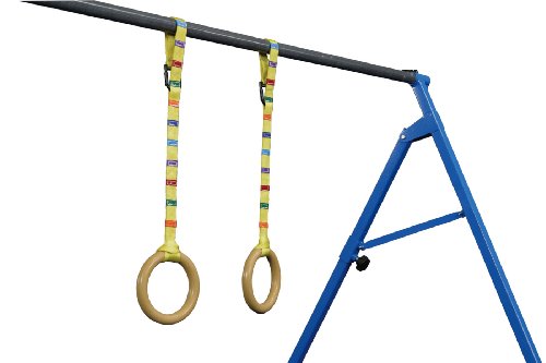 Tumbl Trak Gymnastics Rings with Easy Adjustable Strap - size: 7-1/2 in