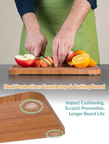 NiHome 16-Pack Non-Slip Cutting Board Feet, Self-Adhesive Silicone Pads | Washable & Reusable 1.2 Inch Oversized Design, No Screws Needed, Protects Countertops for Trays, Furniture & Chairs - size: 1.2 Inch