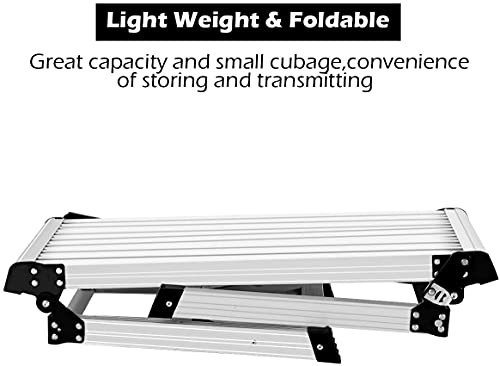 Aluminum Work Platform, Foldable Work Bench with Non-Slip Mats, Portable Bench Step Ladder, Car Wash Step Stool for Painting & Washing, Ideal for Home/Garage