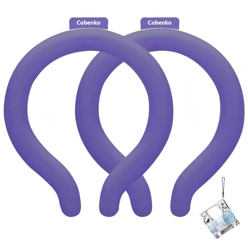 Neck Cooling Tube with Cold Insulated Bag,Neck Cooler Wraps,Reusable 18℃/64℉ Ice Neck Ring Wearable Body Cooling Products for Summer (Navy*2) - color: Navy*2