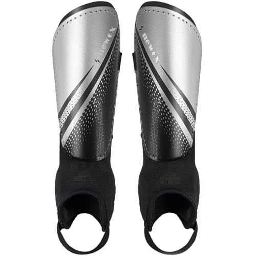 newox Soccer Shin Guards Kids Youth - Shin Pads Protection Boys Shin Guards Soccer Youth - Soccer Shin Guards for Kids 3-15 Years Old Girls Boys - color: Silver+Black, size: X-Small