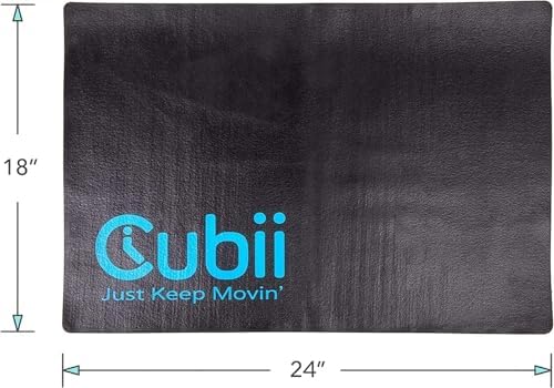 Cubii Non-Slip Mat for Under Desk Ellipticals, Floor Protection Exercise Surface for Bike, Fitness Equipment & Indoor Cycling, Home Gym Use, 24" x 18"