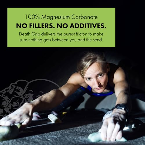 Death Grip Doom Stone Chunky Climbing Chalk – 125g Loose Chalk Chunks – 100% Pure Magnesium Carbonate for Rock Climbing, Bouldering, Weightlifting & Gymnastics