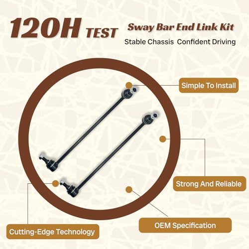 K750610 K750611 2PCS Front Stabilizer Sway Bar End Links Fit for Hyundai 2011 2012 Sonata, Compatible with Kia 2011 2012 Optima - size: K750610 K750611