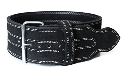 SERIOUS STEEL FITNESS Leather Weight Lifting Belt | Powerlifting, Weightlifting & Exercise Belt | 4" Wide & 10mm Thick - color: Single Prong, size: Large