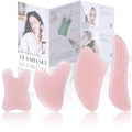 Rena Chris Guasha Massage Tool, 4 pcs Gua Sha Facial Tool, Guasha Board for SPA Acupuncture Therapy Trigger Point Treatment, Gua Sha Scraping Massage Tool (Pink) - color: Pink