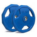 SPART Color Coded Weight Plate 2-Inch Rubber Coated Olympic Grip Plate for Barbell, Solid Cast Iron Weight Plates for Strength Training, Weightlifting, Crossfit, Home Gym, 2.5LB/5LB/10LB/25LB/35LB/45LB, Pair - color: 45LB-Pair