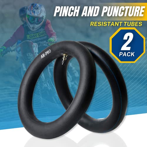 AR-PRO 2-Pack 100/90-19 (4.10 x 19) Heavy-Duty Motorcycle Inner Tubes - 3mm Thick Butyl Rubber Tubes, Pinch-Resistant - TR4 Valve Stem - Fits Off-Road and Dirt Bike Tires - size: 100/90-19 (4.10 x 19)