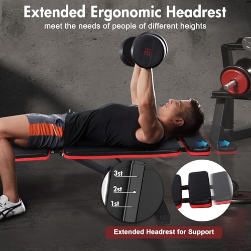 ALSO GO Adjustable Weight Bench, Workout Benches with Leg Extension, Foldable Incline Decline Bench Press, Roman Chair, Full Body Strength Training Equipment for Home Gym - color: Charcoal