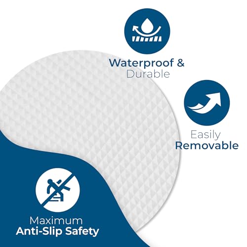 Anti-Slip Shower Stickers - Help Reduce Slipping in Bathtub & Shower, Clear Non-Slip Bath Strips, Strong Adhesive Bathtub Appliques Suitable for Homes with Kids, Adults & Seniors - 24 Pcs - Homergy - size: Round