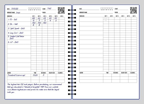 Fitness Logbook (Blue) - A5 Undated Workout Journal For Men & Women - Plastic Cover & Thick Paper - Planner Log Book To Track Weight Loss, Muscle Gain, Gym Exercise, Bodybuilding Progress - style: Blue Plastic