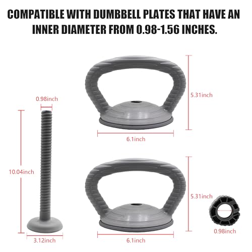 PHOEROS Adjustable Dumbbell Set - 44/66/88 LBS weights set, Dumbbell Barbell 3 in 1, Steel Dumbbells Pair with Connecting Rod for Adults Women Men Fitness Workout, Home Gym Exercise Training Equipment - color: kettlebell Handle