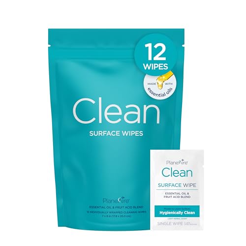 Clean Wipes | Surface Cleaning Wipes | Individually Wrapped Travel Wipes | All Purpose Cleaning Wipes | Airplane Travel Essentials | Travel Cleaning Supplies | On the Go Essentials | Essential Oils - size: 1 Count (Pack of 1)
