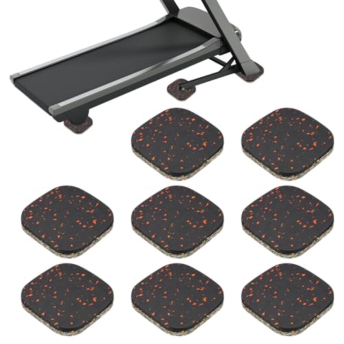 PATIKIL 8 Pcs Treadmill Mat Pads, 4x4x0.6 High Density Foam Anti Vibration Pad Sound Proof Floor Mat Exercise Equipment Mat for Carpet Protect Noise Reduction Home Gym, Orange - color: Orange, size: 4x4x0.6"