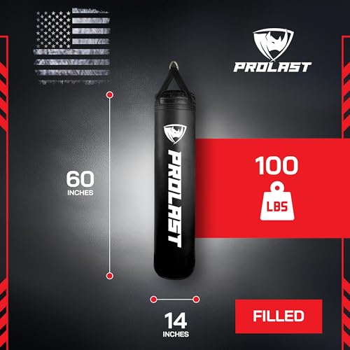 Heavy Punching Kicking Bag for Adults, Boxing, MMA, Martial Arts, Muay Thai, Strength Training Equipment, Filled, 5ft, 100 lbs, Vertical Logo - color: Black, size: Filled