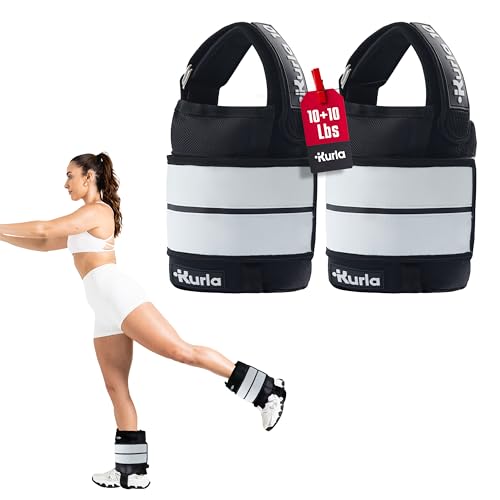 Ankle & Wrist Weights - 8/16/20/30 lbs Pair (4-15lbs - Each) | Dual Adjustable Secure Strap System, Patented Design, Ideal for Home Workouts, Pilates, Yoga, Glute Training - size: 10 lbs each (20 lbs pair)