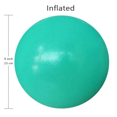 AppleRound Exercise Ball with Pump, 9-Inch Small for Pilates, Yoga, Core Stability - Choose: [Pack of 1 Ball + 1 Pump] or [Pack of 2 Balls + 1 Pump] - color: Turquoise x1