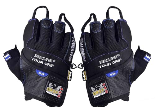 Gym Gloves Protect Your Hands & Improve Your Grip Weightlifting Grips - color: Blue, size: XX-Large
