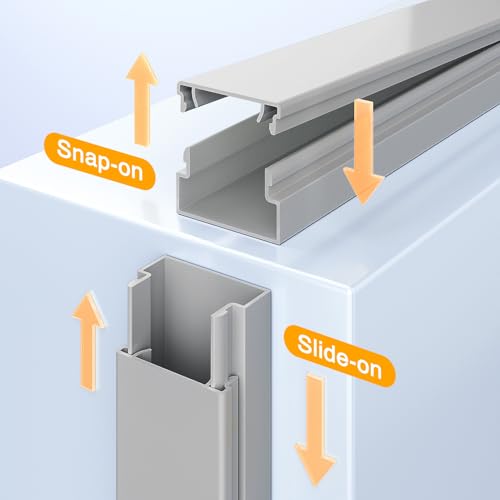 Delamu 157in Cord Hider, Cord Cover Wall Cable Management, Paintable Wire Cover for Cords, Cable Hider Raceway Kit, Cable Cover Concealer, Wire Hiders for TV on Wall, 10 X L15.7 W1.18 H0.6in, Grey - color: Grey, size: 157in L x 1.18in W x 0.6in H