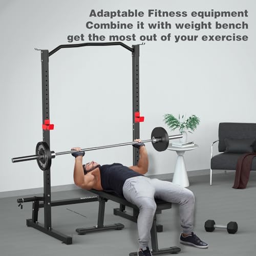 Power Cage Height Adjustable Squat Rack Home Gym Power Tower Multi-Function Pull Up Station Strength Training Squat Stand Barbell Rack - style: Power Cage + 10LB*2