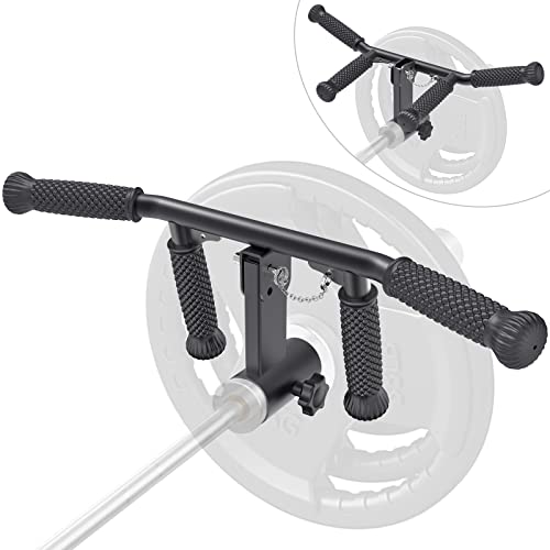 SELEWARE V Bar & T Bar Landmine Handle Attachment for 2" Barbell Bar, Solid Multi-Grip Landmine Handle T Row Attachment with Non-Slip Rubber Handle, Fits 2" Olympic Bars Strength Training Bars - color: Adjustable T Bar W/ Convex Rubber Handle