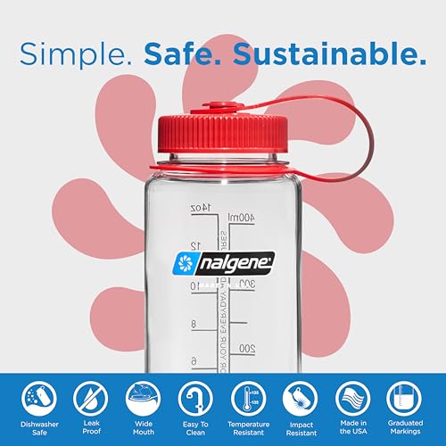 Nalgene Sustain Tritan BPA-Free Water Bottle Made with Material Derived from 50% Plastic Waste (Using ISCC Certified Mass Balance), 16 OZ, Wide Mouth, Clear (Pack of 6) - color: Clear, size: 16 Ounces (Pack of 6)