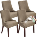 Wingback Chair Cover Waterproof,Stretch Jacquard Slipcover(Sand,4PCS) | Instant room refresh with easy cleanup, dependable mess protection, and a neat tailored look for family spaces. - color: Sand