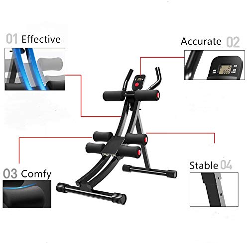 Fitlaya Fitness Core & Abdominal Trainers AB Workout Machine Home Gym Exercise Machine Ab Cruncher Foldable Fitness Equipment - color: red01