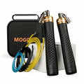 Weighted Jump Rope Set - 1/4LB & 1/2LB Heavy Speed Rope with Quick-Release Handles, 3 PVC Cables (9.8FT), Anti-Slip Grip for Boxing, Cross Training & Home Workout, Includes Carry Case - color: Black&Gold