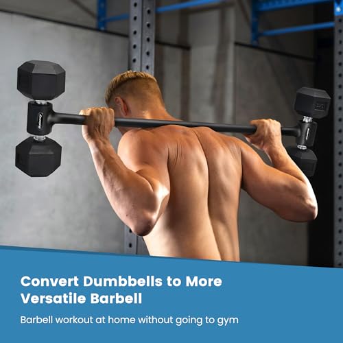 Dumbbell to Barbell Converter, Balency Dumbbell Barbell Converter Bar | Adjustable Weight Bar, Dumbbell Converter for Weightlifting(Straight and EZ Curl) - style: Straight Bar