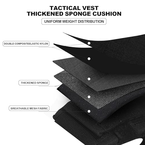Adjustable Weighted Vest for Men Women – Tactical Vest for Rucking, HIIT & CrossFit, Fits 10x12 Plates, 600D Breathable Weight Vest & Exercise Vest for Strength Training, Weights Not Included - color: Black-1