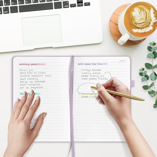 &And Per Se Lined Notebooks 3-Pack Gift Set, A5 Hardcover Journals, 160 Pages 100gsm Thick Paper, 3 Assorted Colors (Cyan, Purple & Light Green) - color: Cyan,Purple&Light Green, style: 3 Pack-Lined