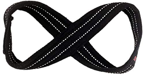 Deadlift Straps Figure 8 Loop Lifting Straps The #1 Choice for Power Lifters weightlifters workout Enthusiasts - color: Black with White Strips, size: 70 cm Up to 8.0" Wrist Circumference