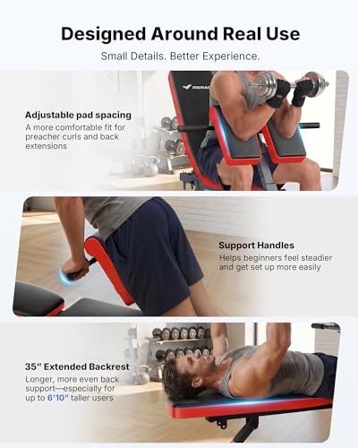 MERACH Roman Chair Back Extension, Adjustable Weight Bench, Home Gym Sit Up Bench for Glutes & Ab Workouts, Back Extension Machine, Hyperextension Roman Chair for Lower Back Pain Relief - size: Pro Max