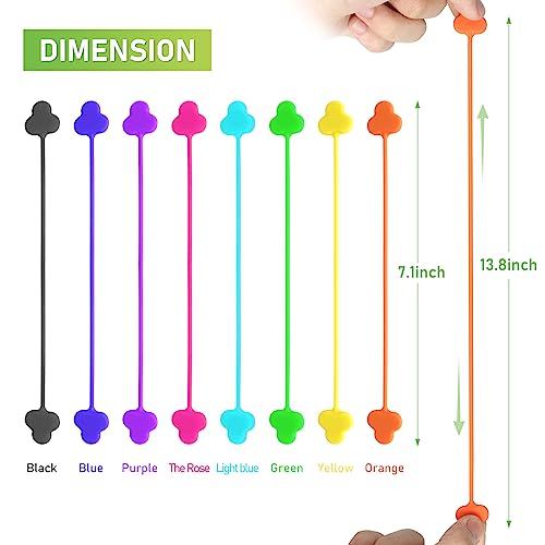 Reusable Magnetic Cable Organizer Twist Ties,24Pcs Cord Management Organizer Travel For Bundling And Organizing Cables Bookmark Fridge Magnet Silicone Cord Winder Magnetic Cable Clips 8 Color
