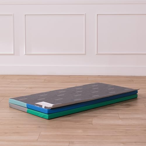 ECR4Kids SoftZone 4-Section Rainbow Runway Activity Mat, Folding Playmat, Contemporary - color: Contemporary