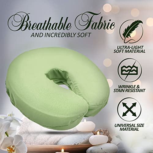LONDON LINENS Pack of 10, Premium Extra Thick 100% Cotton Flannel Massage Tables Face Cradle Covers Cozies Fitted - Includes 10 pcs (Sage Green) - color: Sage Green, size: 10