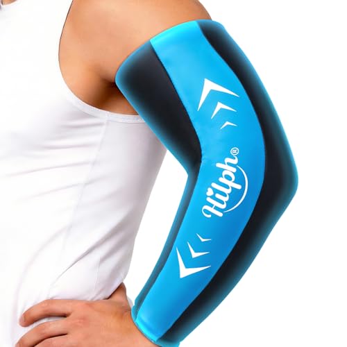 Hilph Full Arm Elbow Ice Pack Sleeve for Pitchers, Extended-Length Design | Reusable Hot & Cold Compression Gel Ice Wrap for Tennis Elbow, Golfers Arm, Bursitis, Tendonitis, Carpal Tunnel, Medium - size: Medium