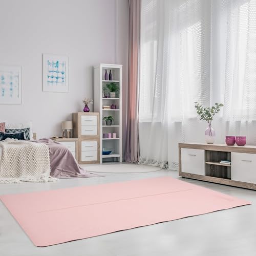 Gogokiwi Large Yoga Mat (6'x4') – 1/4" & 1/2" Thick Exercise Mats for Home Workout, Extra Wide Workout Mats for Home Gym, Yoga, Pilates, Stretching, Floor & More - color: Rose Latte, size: Standard (1/4 Inch Thick)