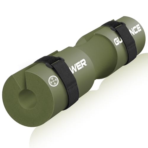 POWER GUIDANCE Barbell Squat Pad - Neck & Shoulder Protective Pad - Great for Squats, Lunges, Hip Thrusts, Weight Lifting & More - Fit Standard and Olympic Bars Perfectly - color: Green