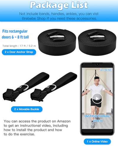 Brebebe Door Anchor Strap for Resistance Bands… - style: 2 Door Anchor Straps