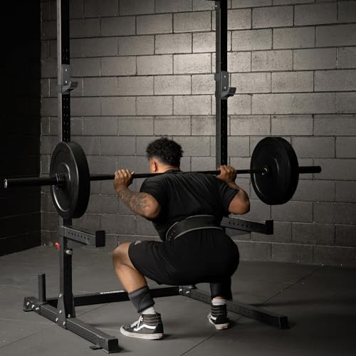 J Hooks for 2" x 2" Power Rack, Rubber Pad J-Hook for Power Cage, Bottom Reinforced Steel J Cups for Squat Rack, Heavy Duty Barbell Holder, Black - size: for 2"x2" Rack with " 1/2 Hole