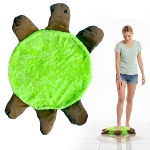Floor Turtle Foot Mop, Cute Double-Sided Turtle Design Floor Cleaning Pad for Dust & Hair, Washable Reusable Double-Sided Pad Slippers for Kitchen, Bathroom & Office Floors (M -40cm) - color: M -40cm